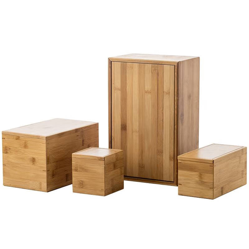 Ni Zhier bamboo box antique porcelain vase packaging box rectangular handicraft small flower insert wine bottle gift box logo C style 19*19*12