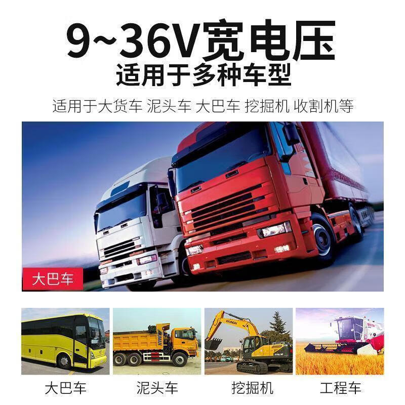 Hanfujie car/truck 12V24V reversing image video on-board display reversing visible high-definition night vision camera 4.3-inch desktop strong light ultra-clear lens 10-meter line 4.2-meter truck universal