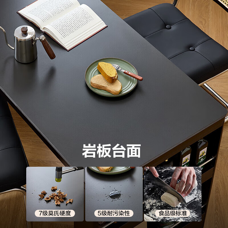 Quanyou Home French Retro Island Table Dining Table Sideboard Integrated Retractable Slate Table Top Dining Table With Chairs Slate | Island Dining Table