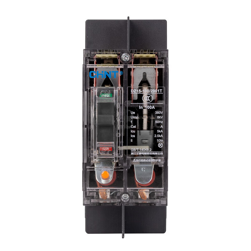 Chint (CHNT) DZ15-100 plastic case circuit breaker transparent three-phase plastic case motor protection air switch 2901 DZ15-100/2901-100A-TM