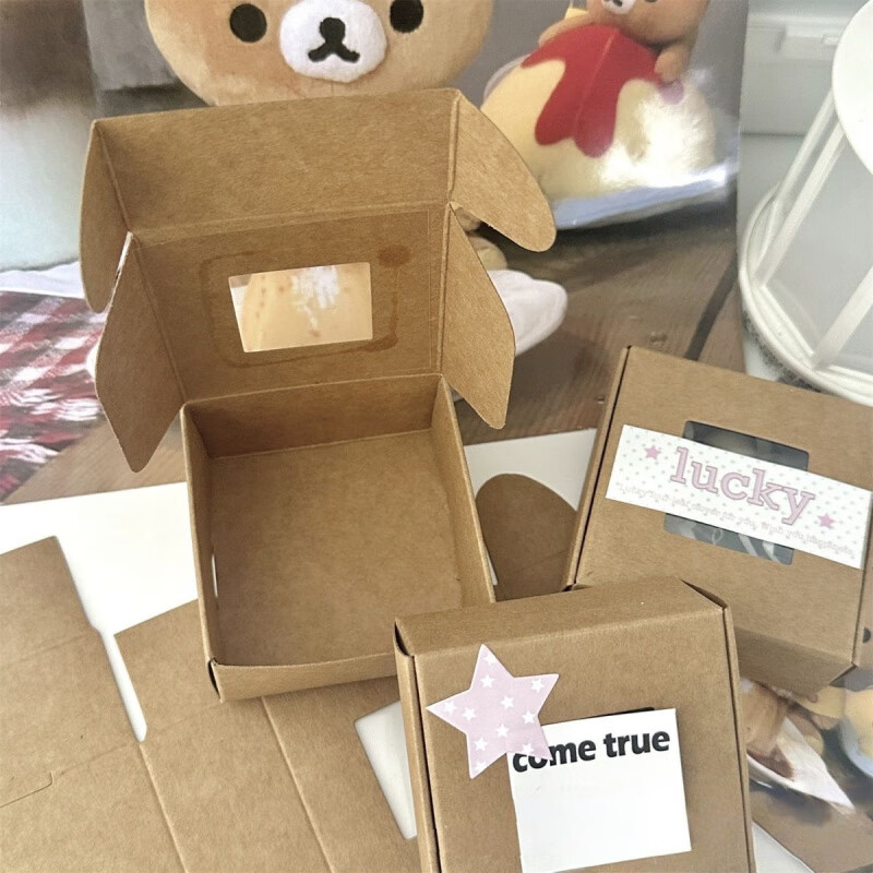 GJXBPins style brown window mini airplane box gift shipping packaging material high appearance gift packaging carton brown small window airplane box 10 pieces 6 points 5*6 points 5*3cm