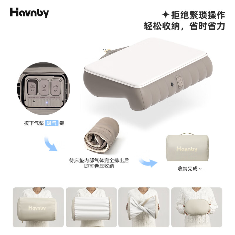 Havnby Anwen white is suitable for the ideal L8L9 car self-inflating mattress third row car sleeping mat self-driving camping lying flat mat