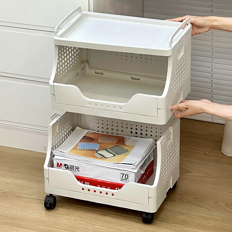 Shantou Lincun workstation removable printer storage rack under the desk floor-standing storage shelf office cart artifact storage basket cart - 5 floors