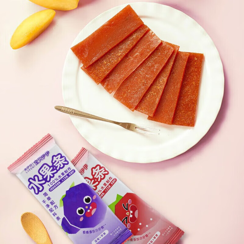Baby Yiyi Fruit Bars Blueberry Flavor 20g*5 Bags Dried Apple Fruit Fresh Fruit Baby Children's Snacks 0 Added Preservatives
