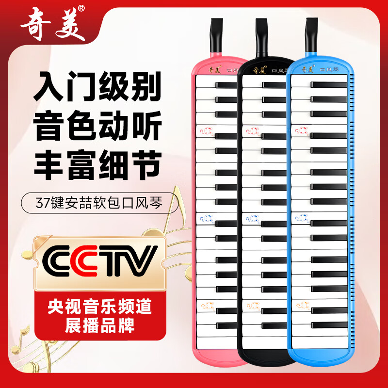 Chimei 37-key Teaching Recommendation Canvas Soft Case Mouth Organ Anzhe (Black, With Playing Instructions)