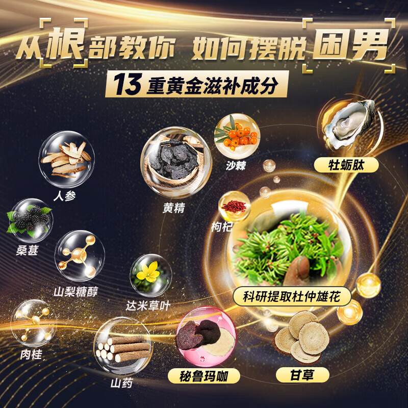 YEFE imported from the United States black maca, oyster, arginine, kidney nourishing, delayed and long-lasting erection, ready-to-eat health care product for boys, 1 bottle in activated state