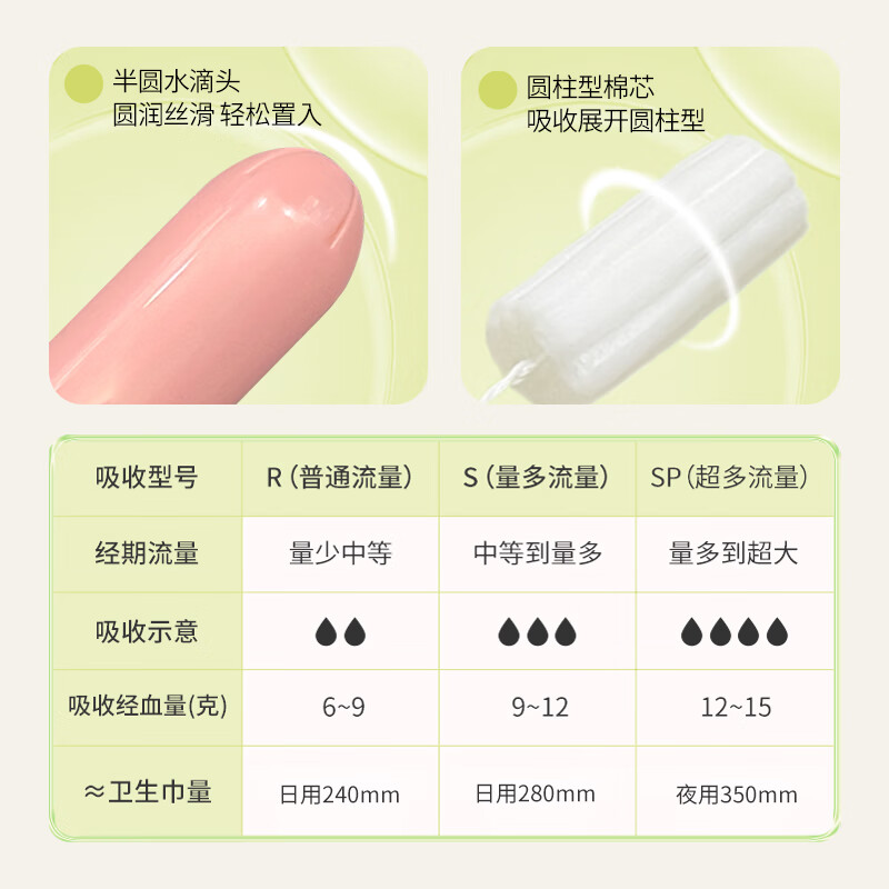 AIMYBEAR Long Catheter Tampon Large Flow S8 Pack Novice Swimming Menstrual Swab Sanitary Napkin Jingdong Self-operated