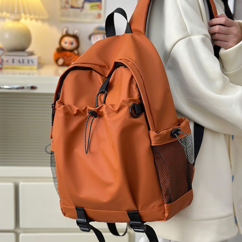 Qiaoyi Outdoor Mountaineering Backpack Commuting Travel Backpack Lightweight Water-Repellent Multi-Pocket Unisex Computer School Bag Backpack Orange