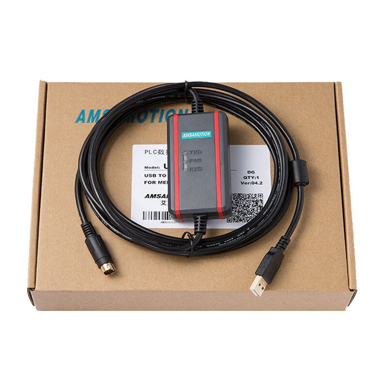 Yue Changsheng Mitsubishi PLC data cable FX3U communication cable download FX2N/1N/3GA programming cable U FX-2T1 1 minute 2 Mitsubishi FX programming 1 port extension 2