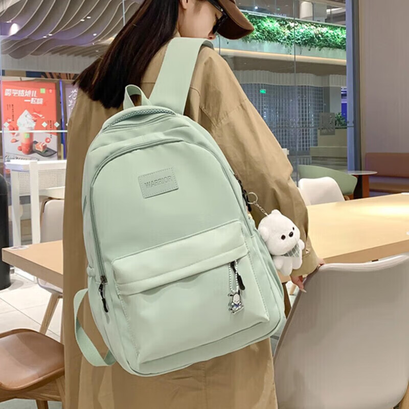 Pull back simple schoolbag for girls, junior high school students, good-looking, fresh, high school, large-capacity backpack, lightweight backpack for college students