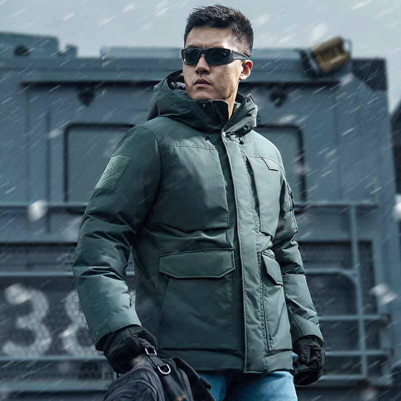 Dragon Tooth Fourth Generation Dragon Tooth Guardian Heavy Duty Tactical Coldproof Down Jacket Winter Thickened Warm Goose Down Jacket Extreme Night Black M 175/96A 161-175 catties