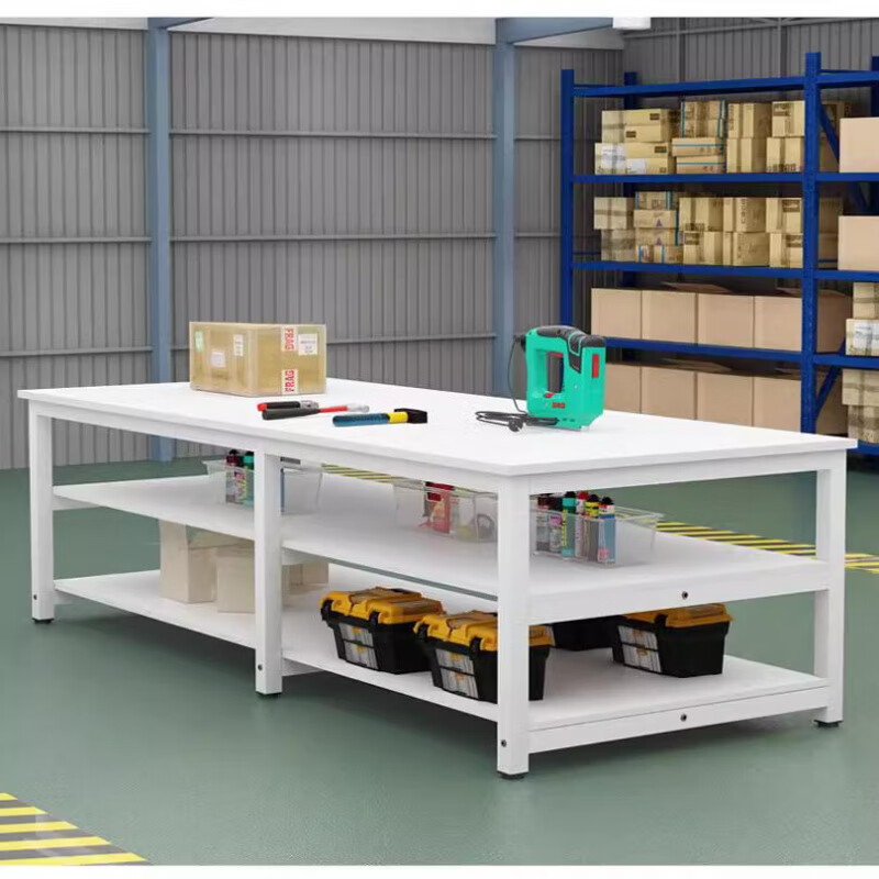 Factory workbench warehouse express packaging table packaging table workshop assembly line operating table cutting table large table default whitening frame + white surface