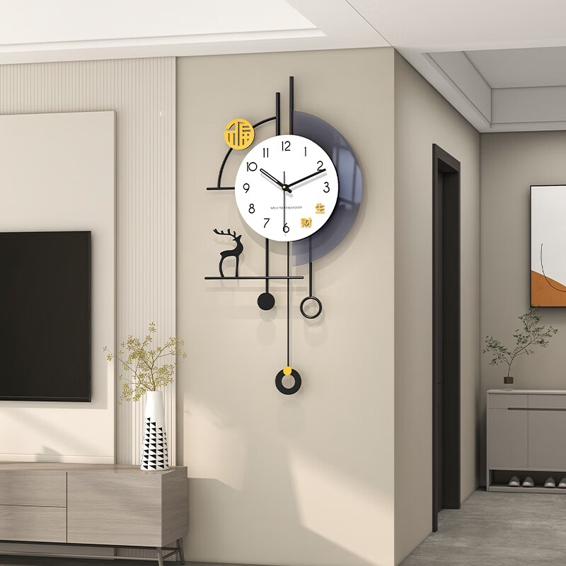 Jiujiuda living room wall clock light luxury high-end atmosphere 2025 high-end wall watch modern simple personality creative clock wall hanging
