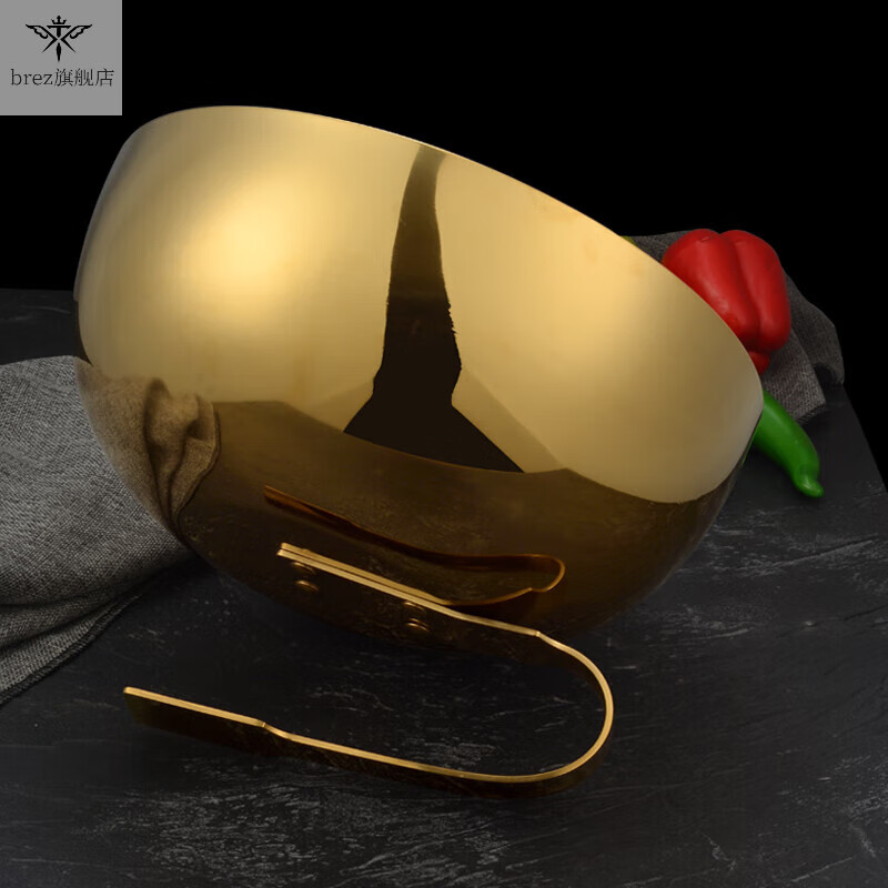 SMVP Teppanyaki equipment commercial stainless steel Teppanyaki cover Japanese steak cover Japanese cuisine meal cover Steak cover 30CM golden thickened iron plate cover