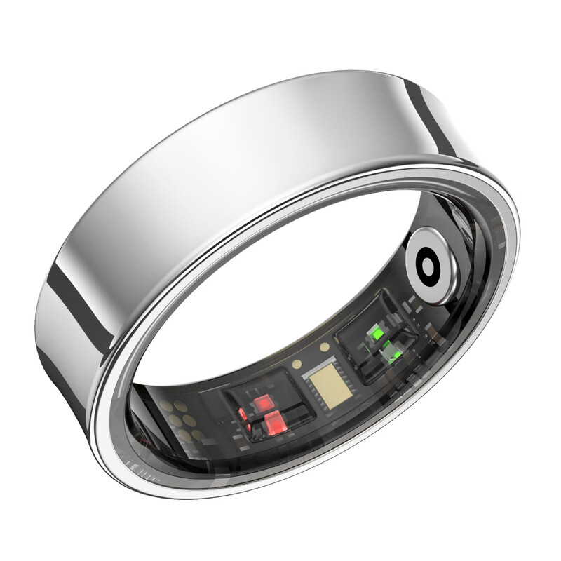 MUYKUY smart ring ring with charging compartment, heart rate, blood oxygen saturation, pressure, sleep, non-sense wearing, smart wearable brush, TikTok short video control, music e-book game, Silver 11#
