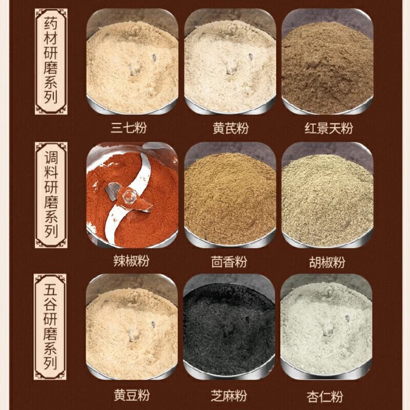 Aizela multi-functional commercial grinder Chinese herbal medicine ultra-fine grinder household grinder large high-speed grinder upgraded 2500g 304 cabin + enhanced power