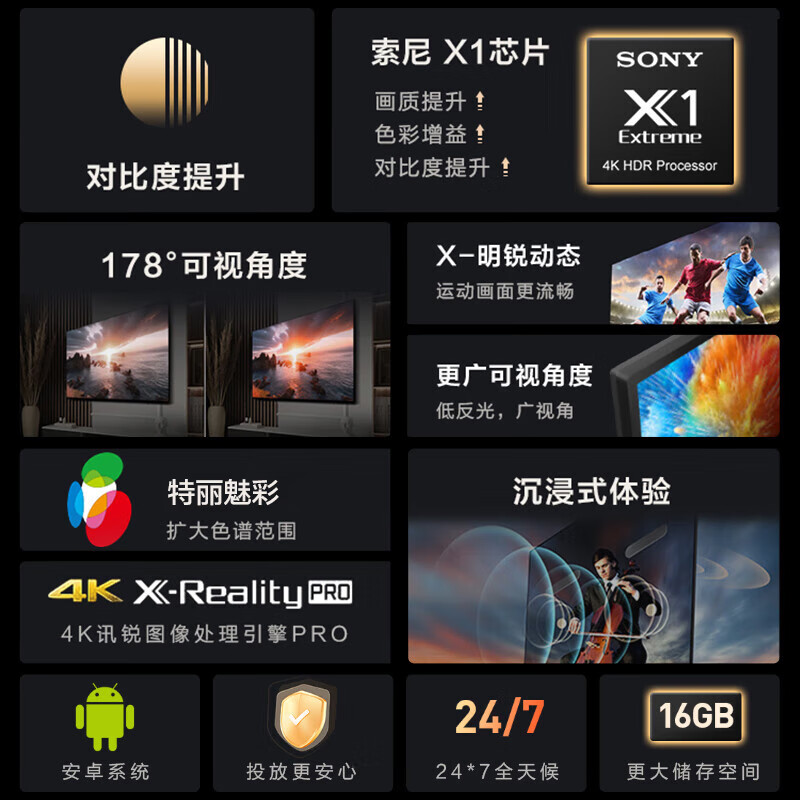 Sony (SONY) FW-75BZ30L pure version 75-inch TV 4K ultra-high definition wireless projection conference TV children's learning online courses independent selection software no ads