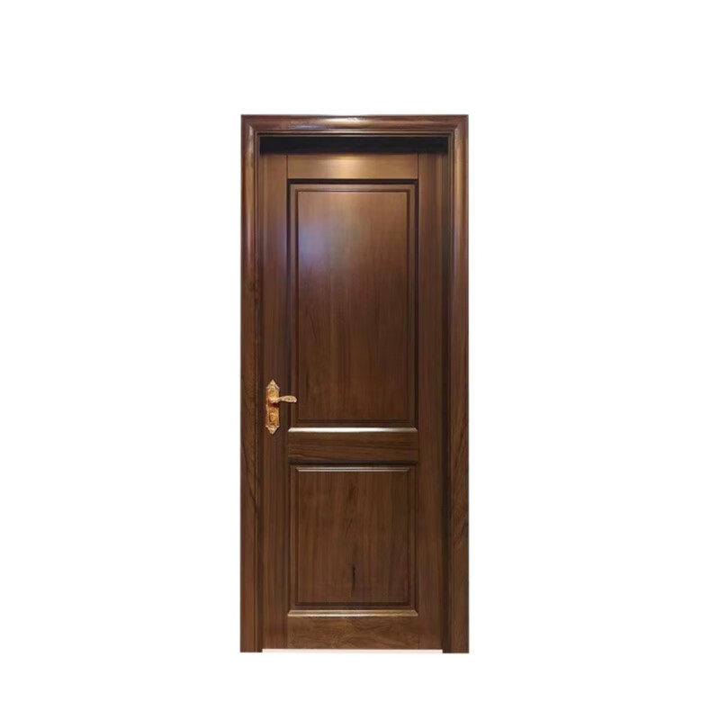 Foshan solid wood door Shabili painted door bedroom door flat door new Chinese style full solid wood door environmentally friendly painted Chinese style walnut