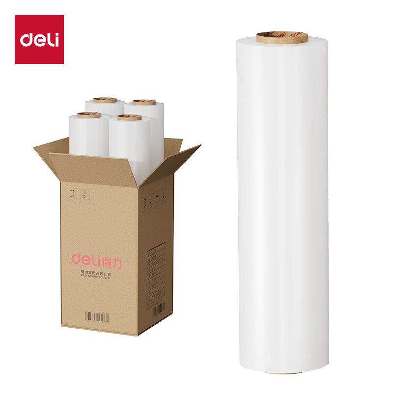 Deli new product stretch film packing film 50cm*300m film weight 2.07kg/roll 16 rolls pe stretch film industrial packaging film cling film moving protection plastic film JF356