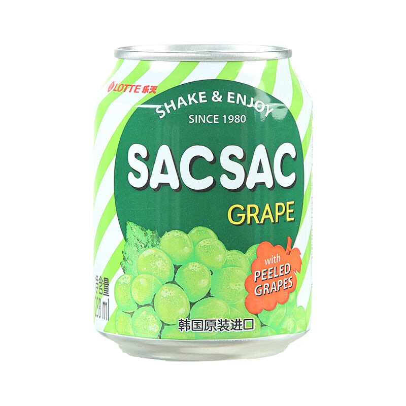 LOTTE grape juice drink 238ml *12 cans, whole box, imported from South Korea