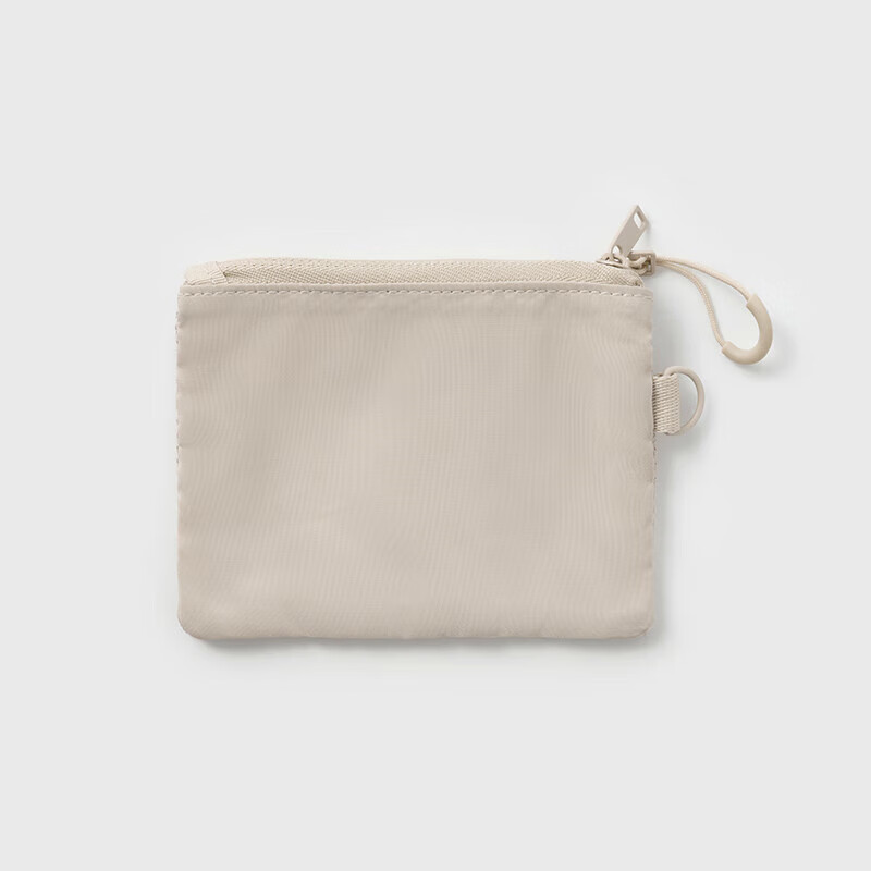 MUJI recycled polyester fiber double zipper bag travel bag beige S