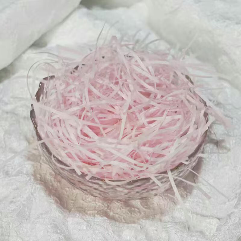 Raffia filler, colorful festive gift box, shredded paper, straw material, wedding candy box, fruit exquisite box, item number 5, light pink, 500g per pound