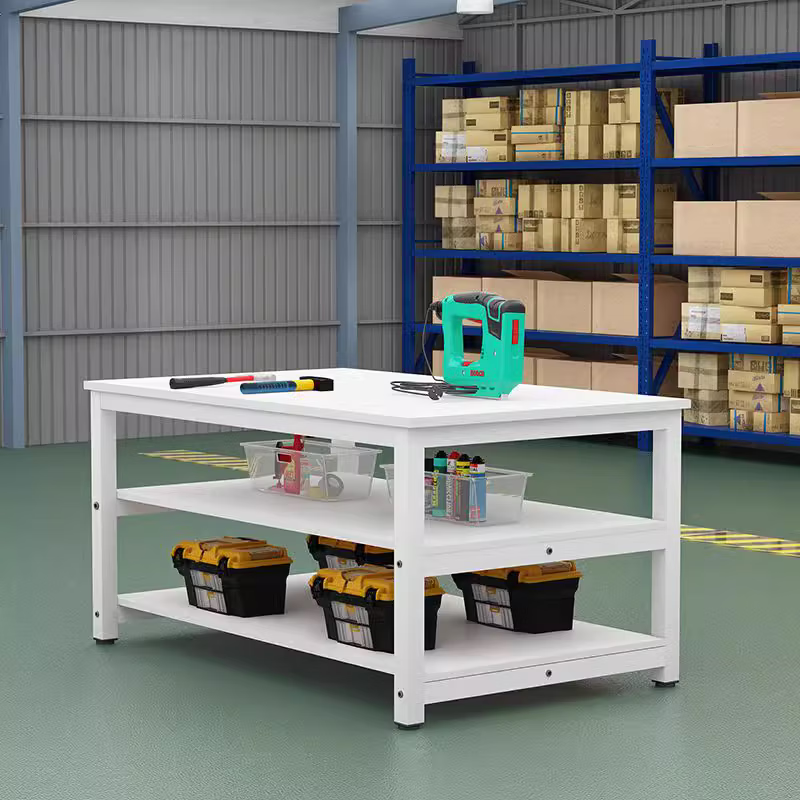 Factory workbench warehouse express packaging table packaging table workshop assembly line operating table cutting table large table default whitening frame + white surface