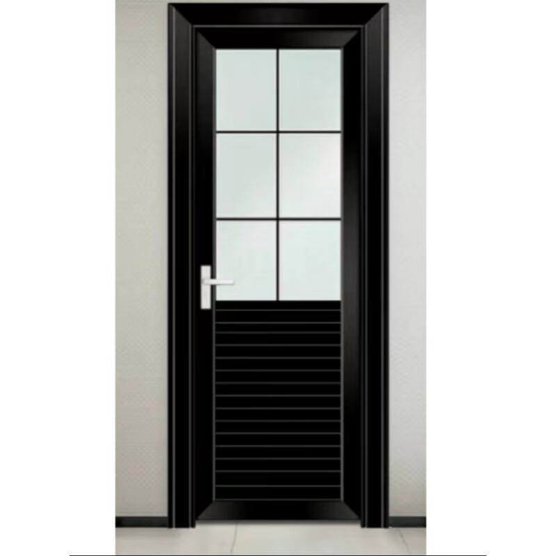 Titanium magnesium alloy toilet door flat door kitchen toilet bathroom door tempered glass kitchen and bathroom door customization single door leaf (model optional)