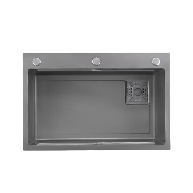 Jiumuwang Kitchen Large Single Slot Integrated Basin 304 Stainless Steel Sink Sink Multi-Function Dish Basin 72-45 Gun Gray Pull-out Faucet Package