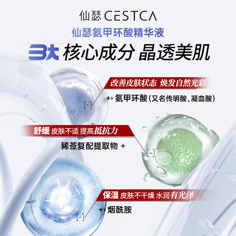 Xianse Tranexamic Acid Essence Wet Compress Soothing and Moisturizing Tranexamic Acid Niacinamide Hydrating Skin Care Products Tranexamic Acid Essence 30ml