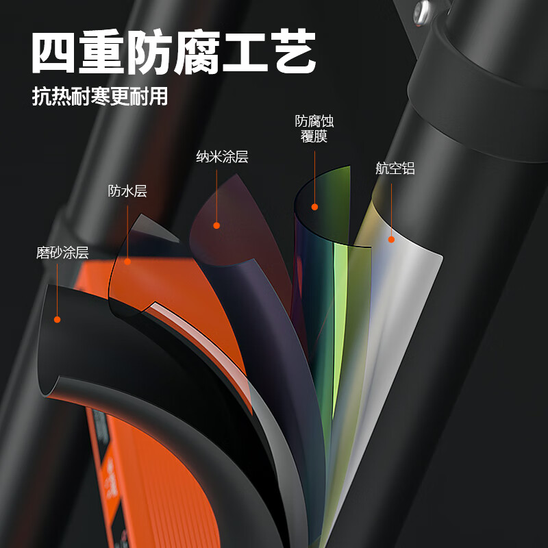 Midoli Herringbone Ladder Telescopic Ladder Folding Ladder Multifunctional Aluminum Alloy Ladder Elevator Engineering Straight Ladder Home Ladder Portable Climbing Staircase Multifunctional 2.1 = Straight Ladder 4.2 Meters + Wheels Black Orange Style *1