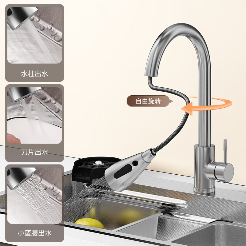 JOMOO honeycomb SUS304 small size household stainless steel handmade thickened nano sink vegetable basin wash basin millet embossed SUS304 60*45 luxury