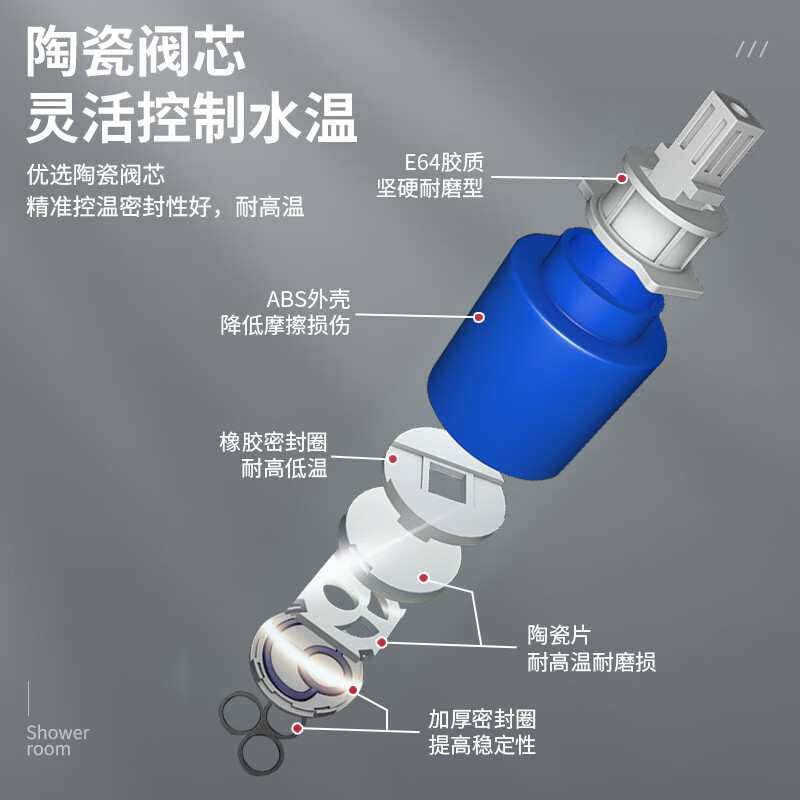 BSITN water mixing valve open pipe mounted copper shower faucet bathroom shower shower switch hot and cold mixing valve B1112