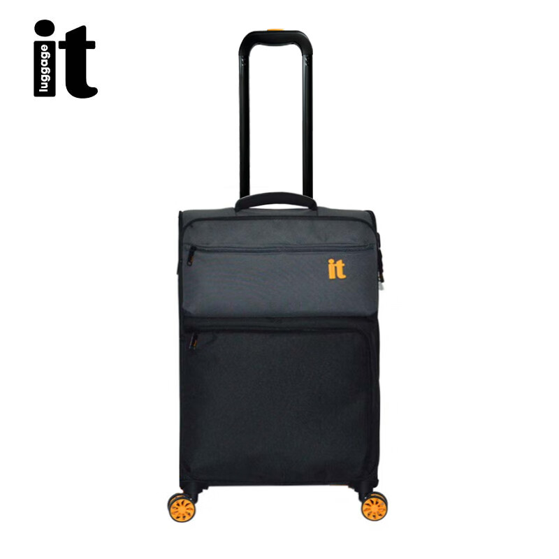 LUGGAGE IT British itluggage suitcase aluminum trolley universal wheel ultra-light large capacity password lock boarding suitcase pewter/black 1519 aluminum trolley 28 inches