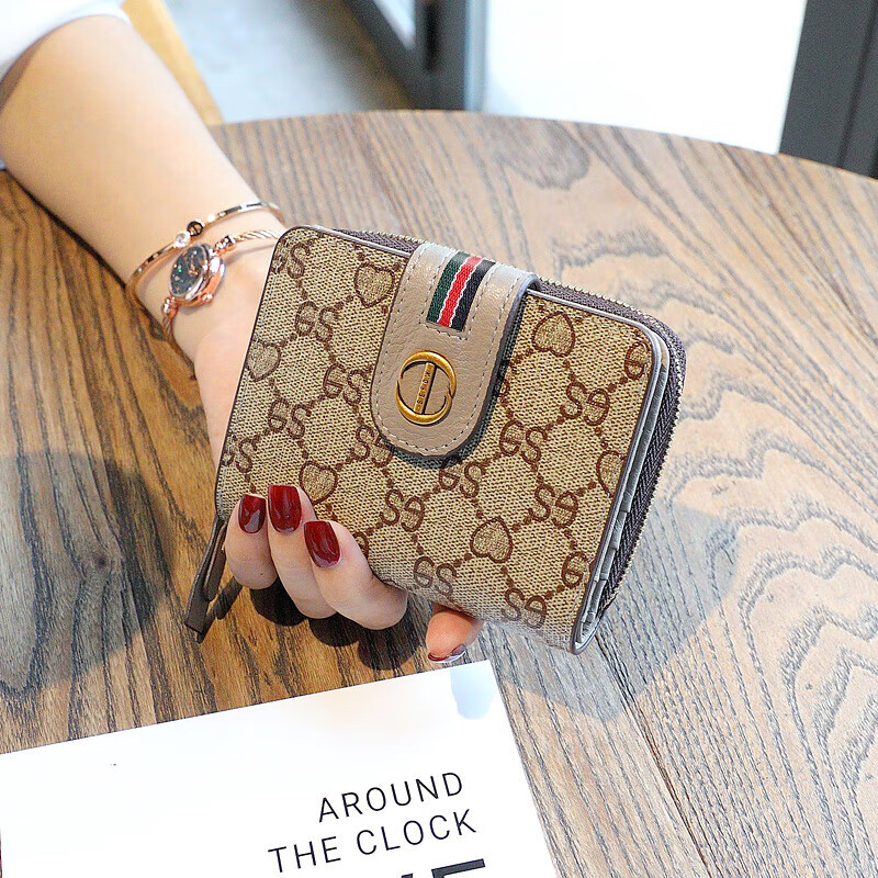 KUQIDAISHU KUQIDAISHU KUQIDAISHU card bag wallet all-in-one bag for women high-end exquisite 2025 new genuine leather short wallet black (upgraded version 24 card slots) anti-theft brush