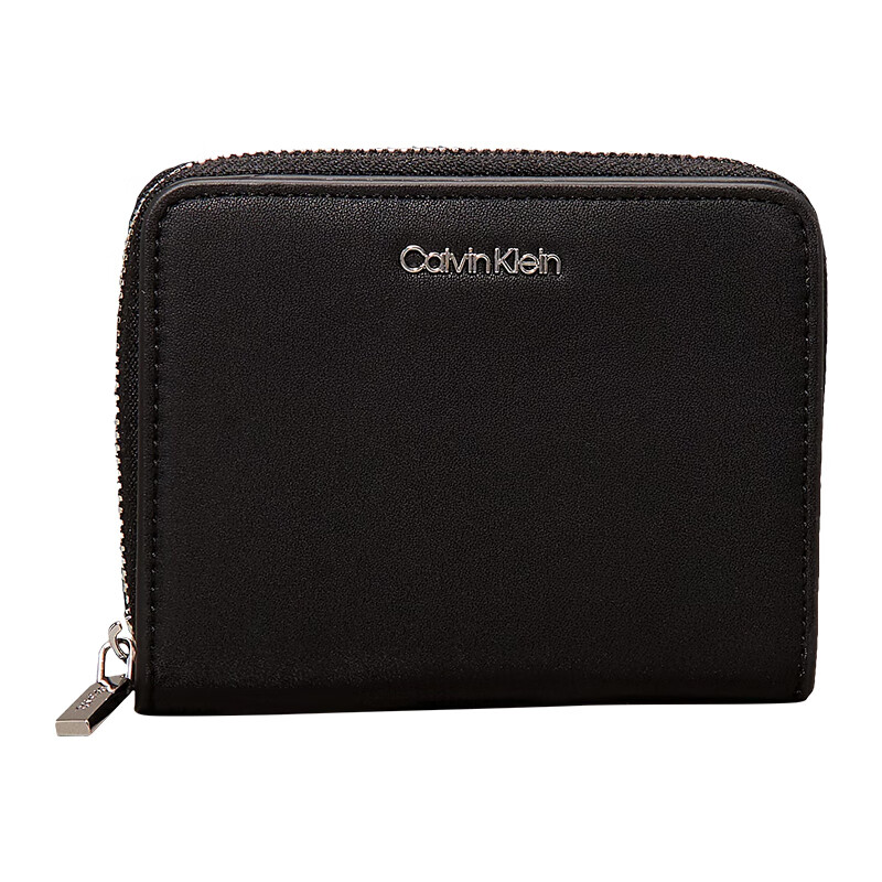 Calvin KleinCK women's bag logo zipper wallet card bag clutch K60K610300 black light luxury gift for girlfriend