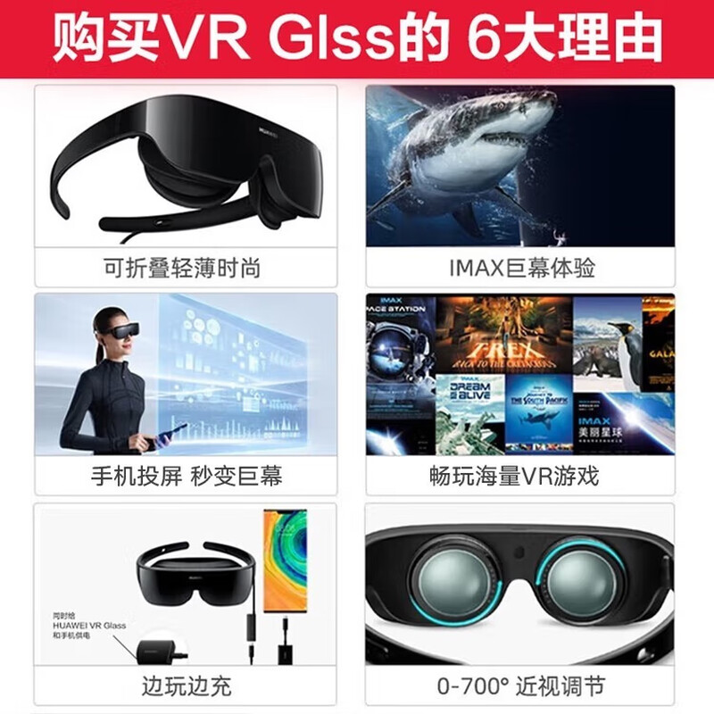 Huawei VR Glasses Glass Smart Glasses VR GLASS Glasses Brand New Unopened VR Glass 3D Panoramic Stereo Cinema CV10