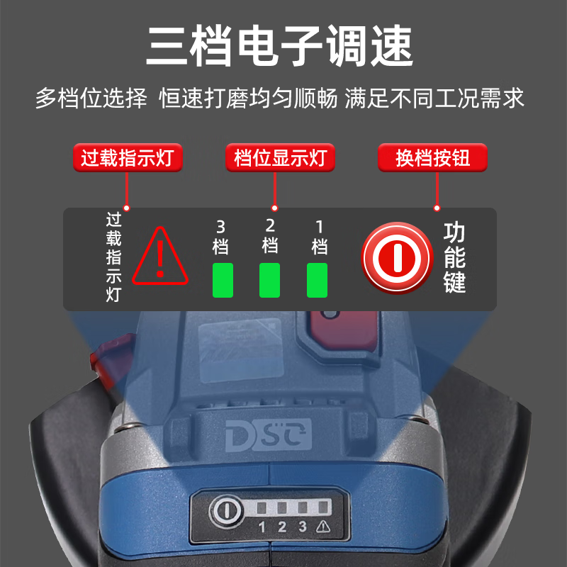 Dongcheng brushless DCSM04-100 rechargeable angle grinder lithium electric grinder cutting machine polishing machine household angle grinder DCSM 04-100E 4.0A dual electric