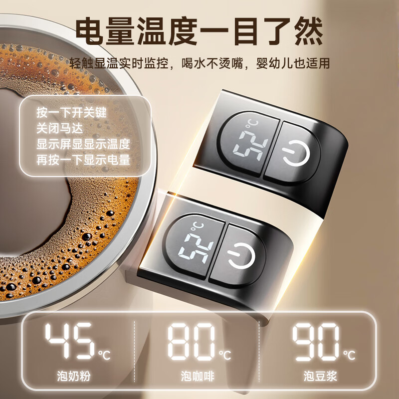 PAKCHOICE mixing cup automatic mixing cup magnetic electric coffee cup 316 stainless steel soy milk powder lazy rotating water cup