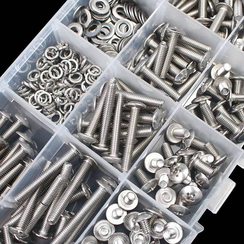 Ni Zhier 304 stainless steel large flat head machine nail machine screw set bolt umbrella head cross recessed mushroom head screw 304 large flat head machine nail M3_0.27kg