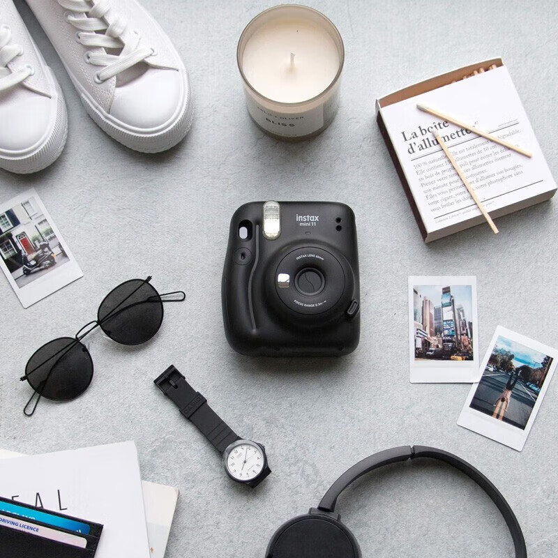 Fuji (FUJIFILM) Polaroid mini11 camera 7/9 upgraded photo paper one-time imaging photo birthday gift Mini11 Dark Night Black