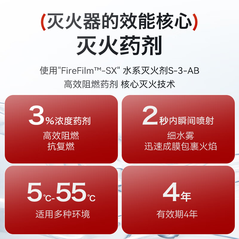 Huiyou car fire extinguisher water-based household national fire protection 3C certification environmentally friendly water-based 550ml water-based can extinguish oil and electric fires household