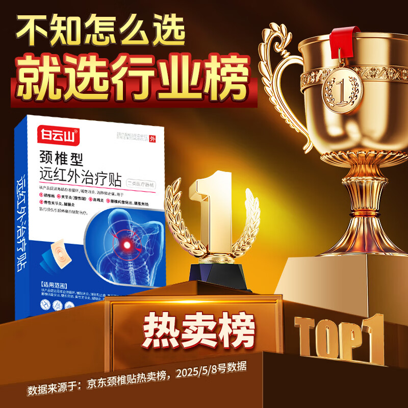 Baiyunshan cervical vertebra type far infrared treatment patch anti-inflammatory and analgesic patch neck pain acid swelling strain hot compress patch 3 boxes