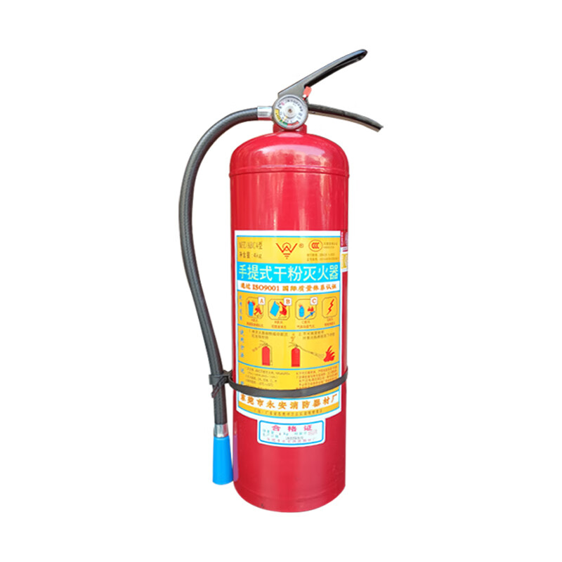Dongguan Yongan brand 4kg fire extinguisher ABC portable dry powder fire extinguisher national standard warehouse factory trolley type 30kg dry powder fire extinguisher 24 years of production date