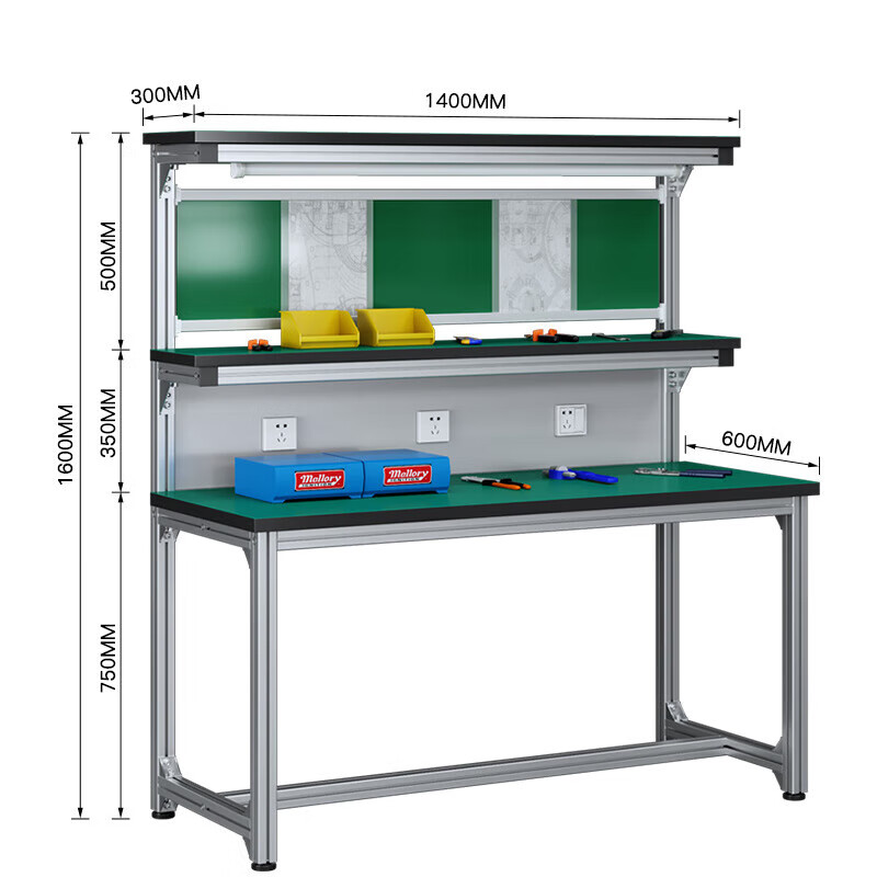 Kegan diy aluminum alloy anti-static workbench aluminum profile operating table computer table workshop factory assembly line assembly table repair table can be customized including accessories 1400*600*1600
