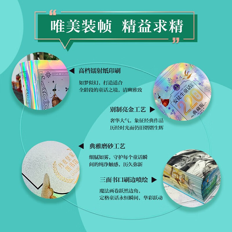 The 220th Anniversary Collector's Edition of the Complete Works of Andersen's Fairy Tales (certified version by the Royal Library of Denmark, co-branded by Ren Rongrong and Xiong Liang) commemorative edition comes with a laser bag, children's books, children's literature, hard-shell original hardcover edition, extracurricular books, non-phonetic version storybooks, reading books recommended by the class teacher, complete set without deletions