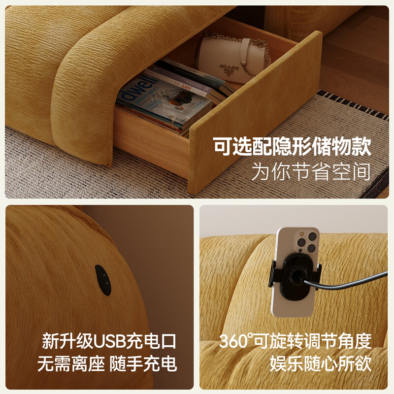 Mikongjiang pumpkin electric retractable sofa multi-functional 2025 new small apartment folding sofa bed fabric two-purpose 1.5 meters electric chenille fabric powder-free sponge type