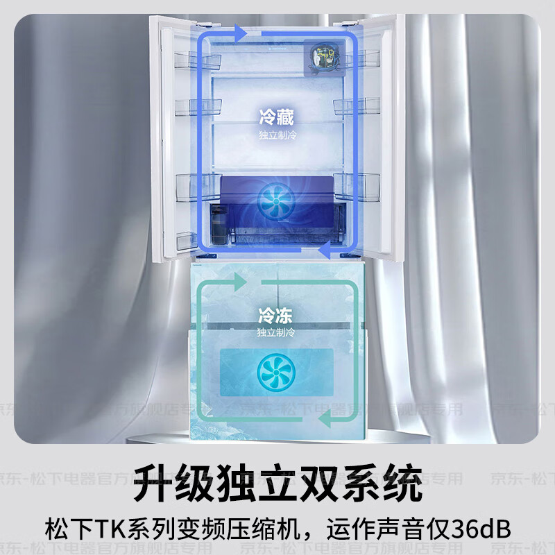 Panasonic (Panasonic) national subsidy Dabai PRO refrigerator French multi-door 460 ultra-thin zero-embedded dual-system refrigerator air-cooled frost-free first-class energy efficiency wide temperature range Dabai PRO 460 flat-embedded automatic ice making EW46BXB-W