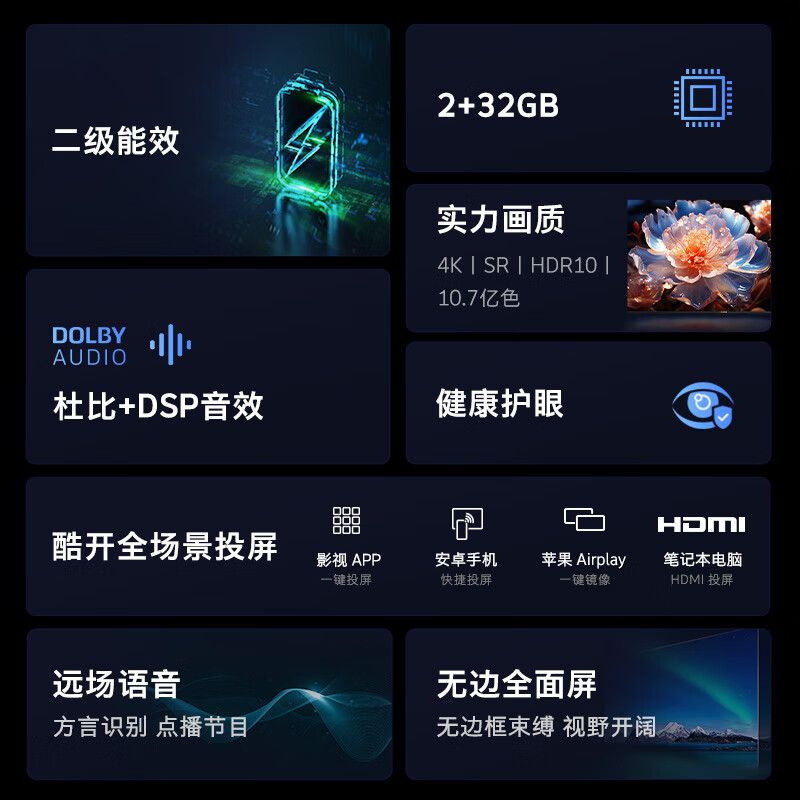 Cool Chuangwei 55K3 energy-saving TV 55-inch popular recommendation 2+32GB far-field voice trade-in state-subsidized smart flat-panel TV 55P3DGT