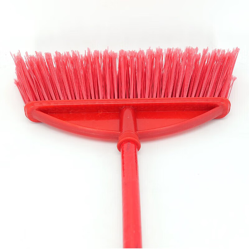 Jinguluo KZS-1083 cleaning and sanitation property broom, hard bristled plastic broom, school factory outdoor broom, lotus flower ribbon wooden pole, 5 pieces